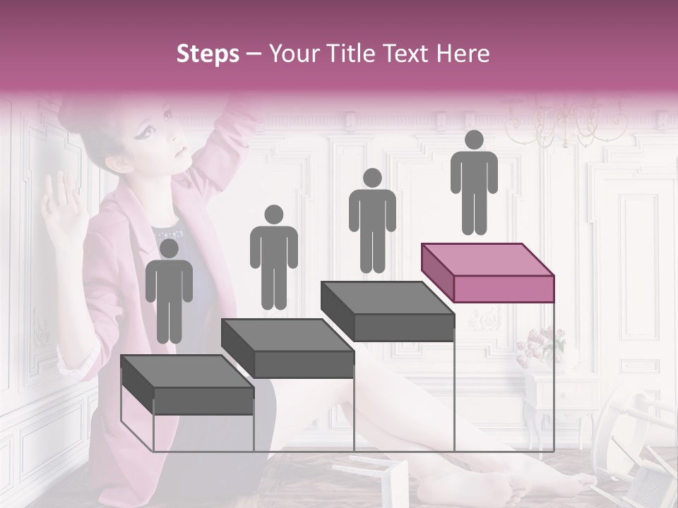A Woman In A Pink Jacket Sitting On The Floor PowerPoint Template