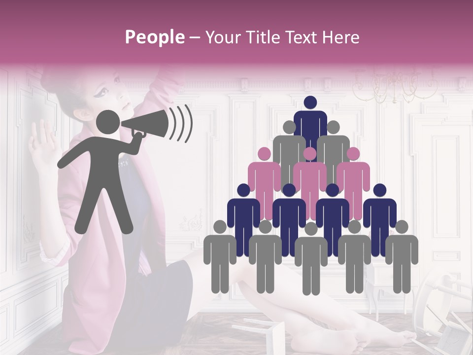 A Woman In A Pink Jacket Sitting On The Floor PowerPoint Template