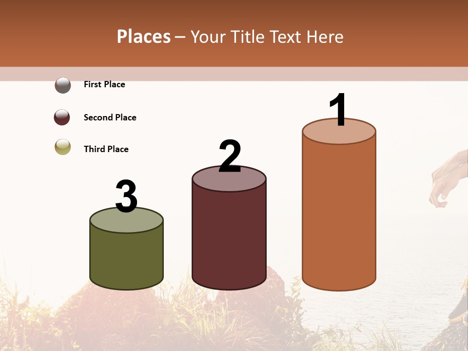 A Woman Sitting On A Rock With A Backpack On Her Back PowerPoint Template