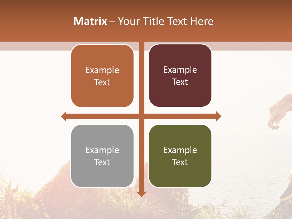 A Woman Sitting On A Rock With A Backpack On Her Back PowerPoint Template