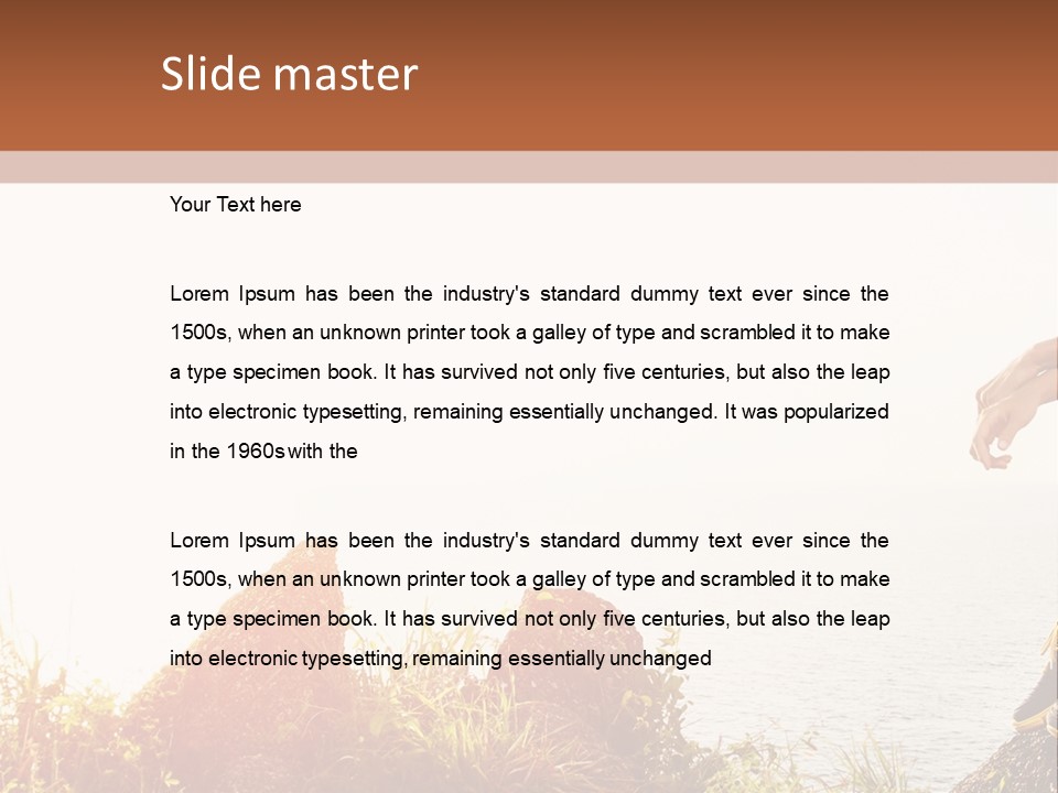 A Woman Sitting On A Rock With A Backpack On Her Back PowerPoint Template