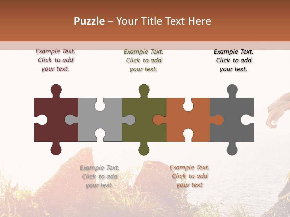 A Woman Sitting On A Rock With A Backpack On Her Back PowerPoint Template