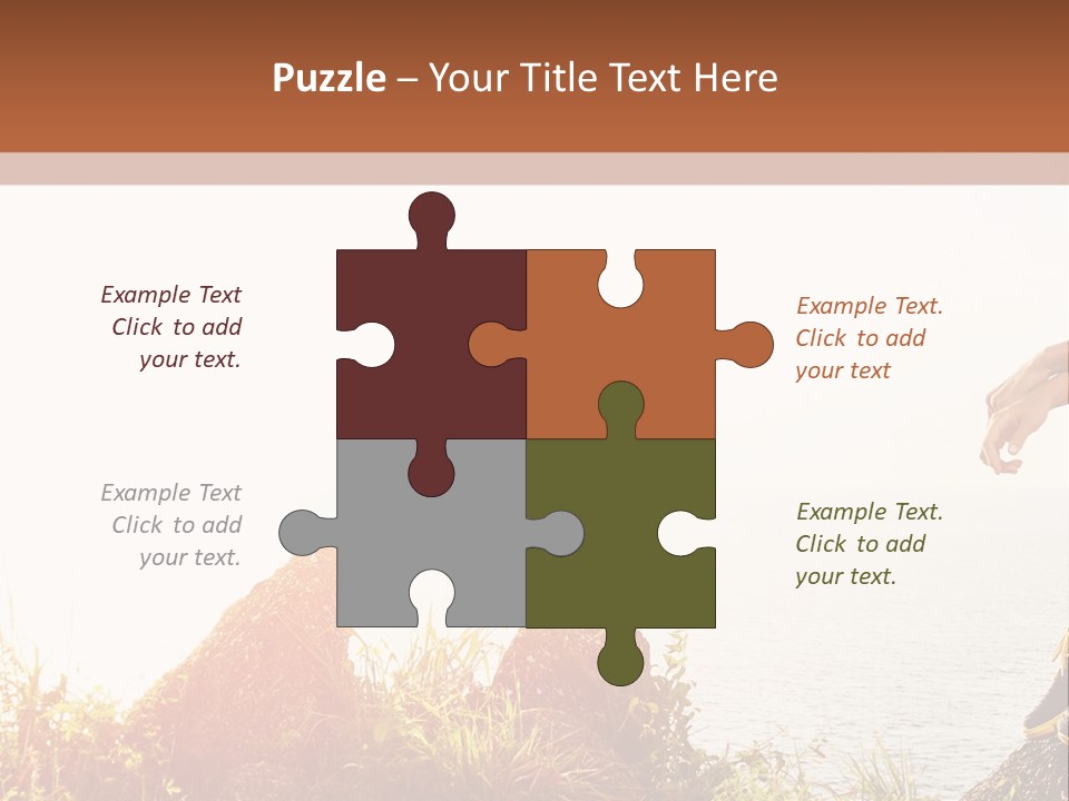 A Woman Sitting On A Rock With A Backpack On Her Back PowerPoint Template