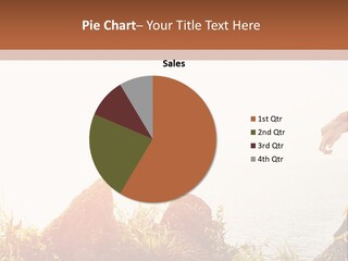 A Woman Sitting On A Rock With A Backpack On Her Back PowerPoint Template