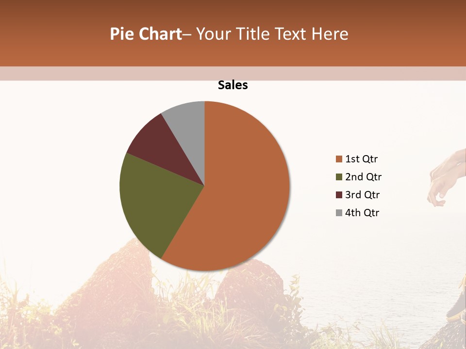 A Woman Sitting On A Rock With A Backpack On Her Back PowerPoint Template