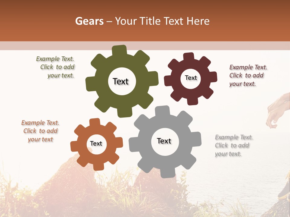 A Woman Sitting On A Rock With A Backpack On Her Back PowerPoint Template