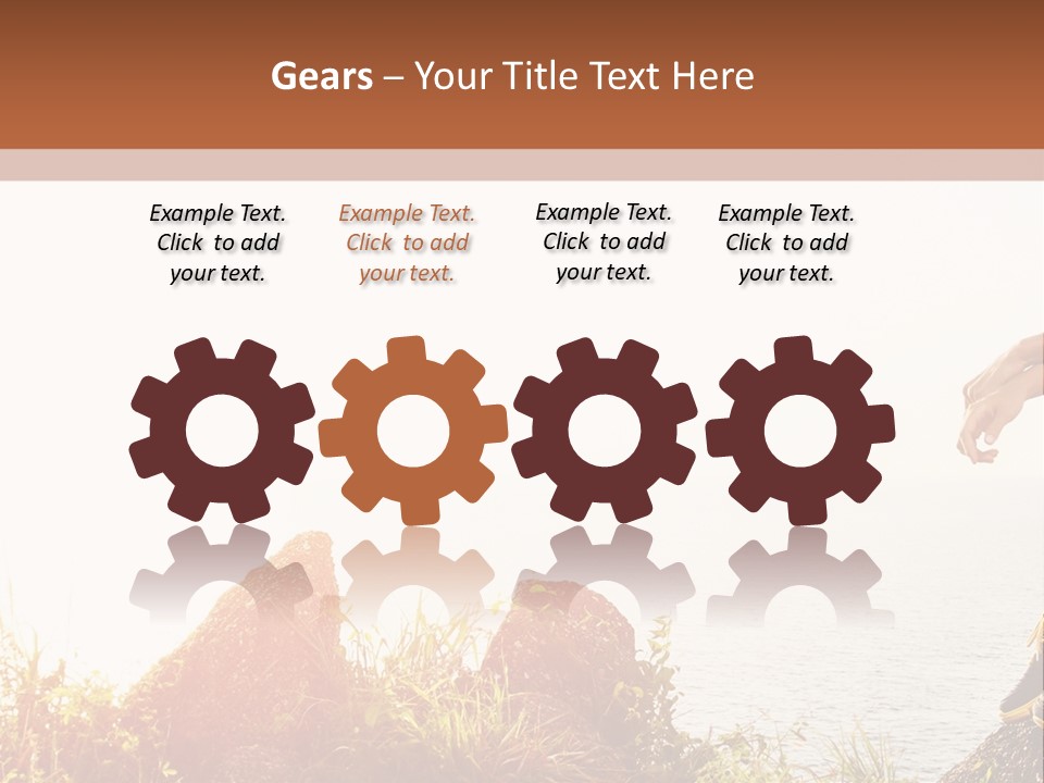 A Woman Sitting On A Rock With A Backpack On Her Back PowerPoint Template