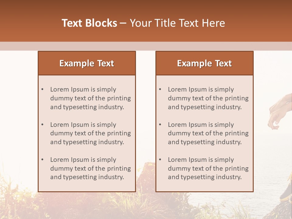 A Woman Sitting On A Rock With A Backpack On Her Back PowerPoint Template