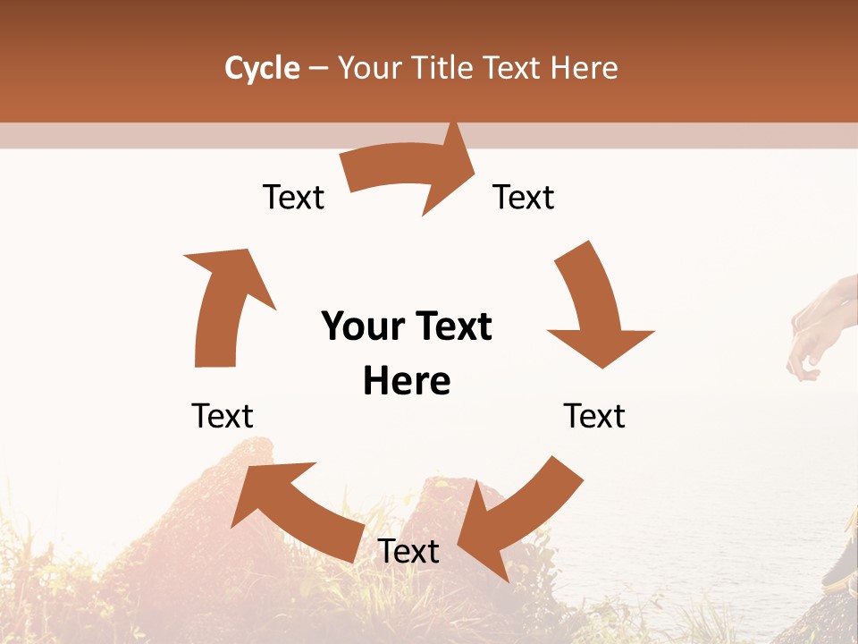 A Woman Sitting On A Rock With A Backpack On Her Back PowerPoint Template