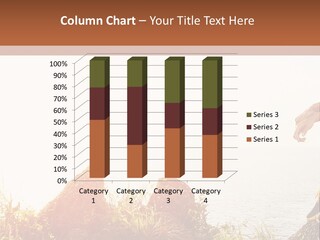 A Woman Sitting On A Rock With A Backpack On Her Back PowerPoint Template