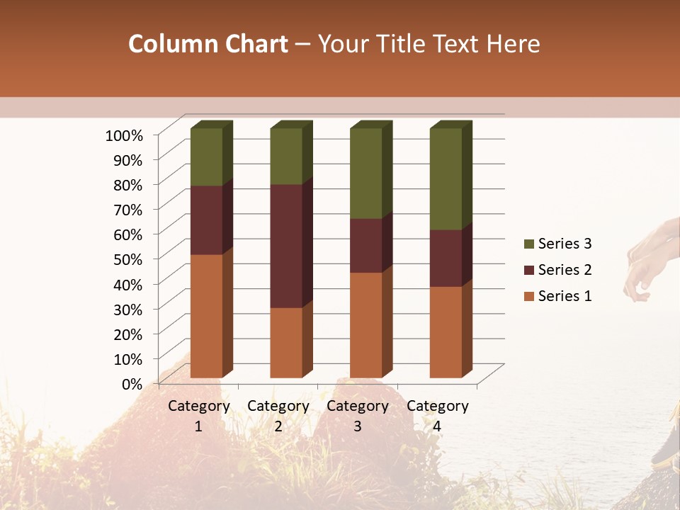 A Woman Sitting On A Rock With A Backpack On Her Back PowerPoint Template