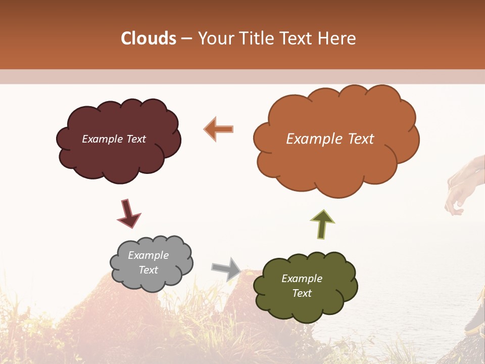 A Woman Sitting On A Rock With A Backpack On Her Back PowerPoint Template