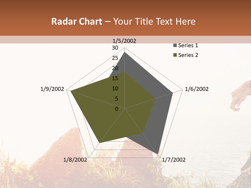 A Woman Sitting On A Rock With A Backpack On Her Back PowerPoint Template