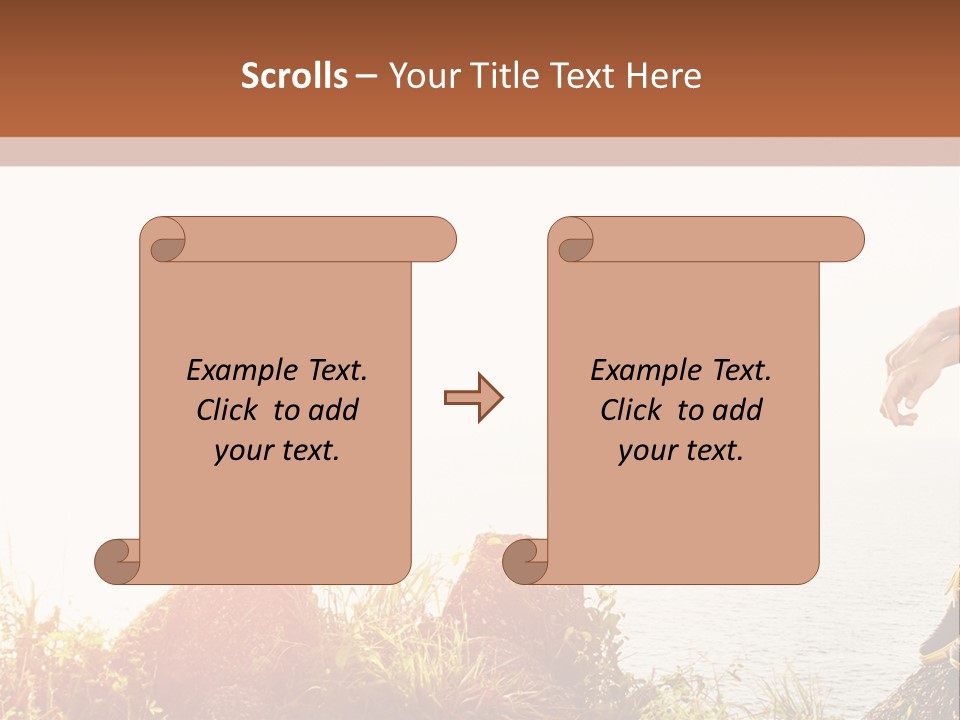 A Woman Sitting On A Rock With A Backpack On Her Back PowerPoint Template