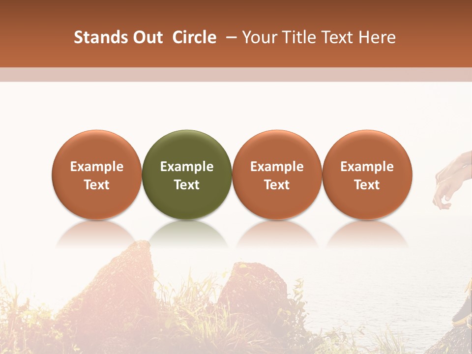 A Woman Sitting On A Rock With A Backpack On Her Back PowerPoint Template