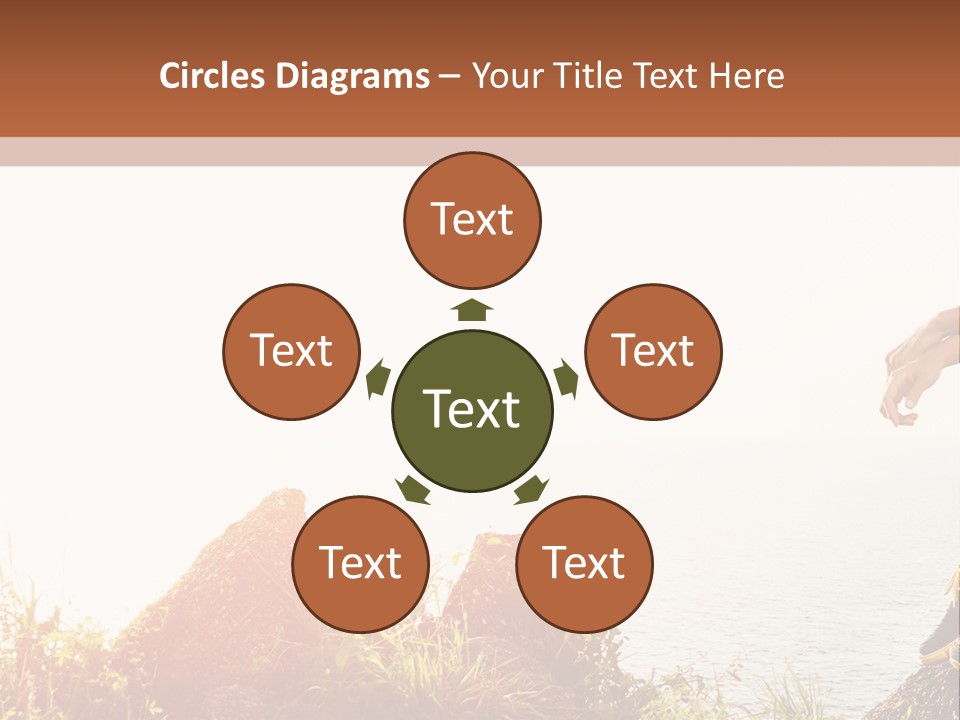 A Woman Sitting On A Rock With A Backpack On Her Back PowerPoint Template