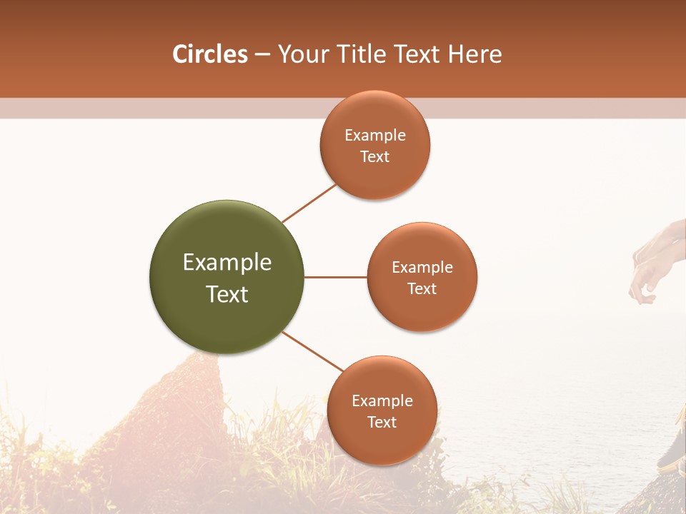 A Woman Sitting On A Rock With A Backpack On Her Back PowerPoint Template