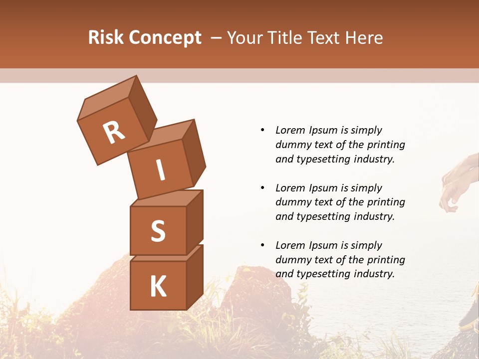 A Woman Sitting On A Rock With A Backpack On Her Back PowerPoint Template