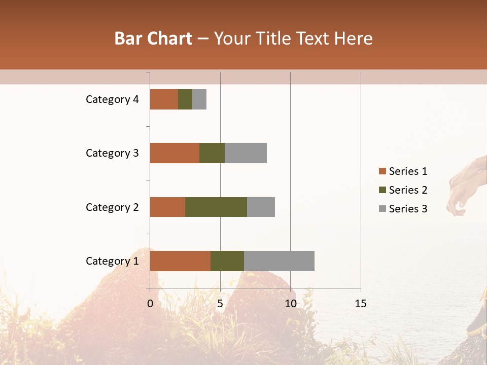 A Woman Sitting On A Rock With A Backpack On Her Back PowerPoint Template