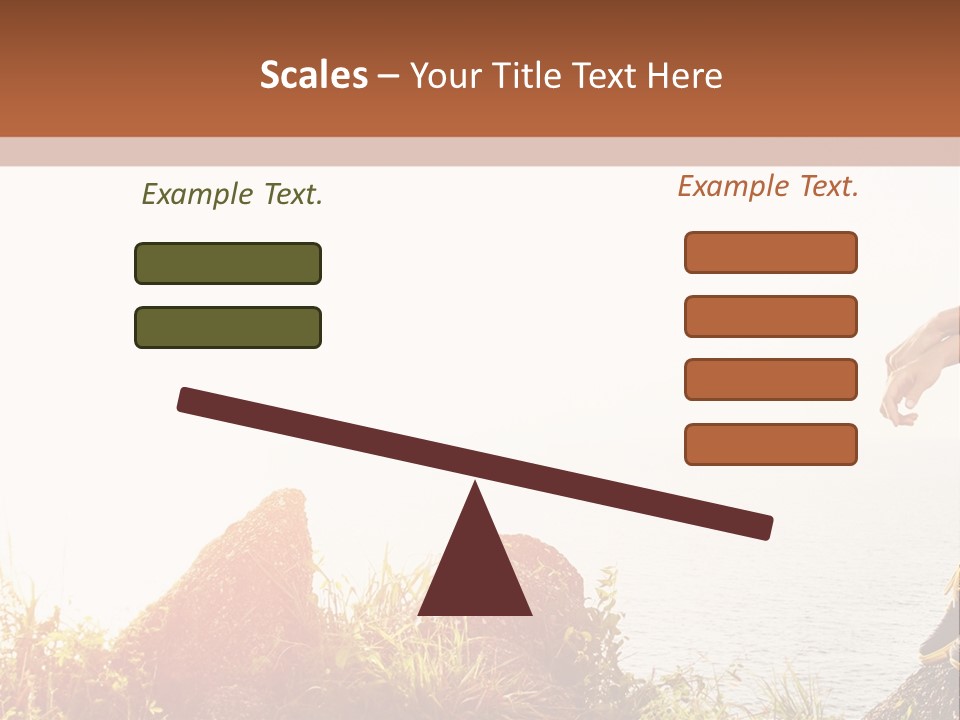 A Woman Sitting On A Rock With A Backpack On Her Back PowerPoint Template