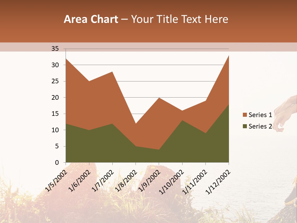 A Woman Sitting On A Rock With A Backpack On Her Back PowerPoint Template