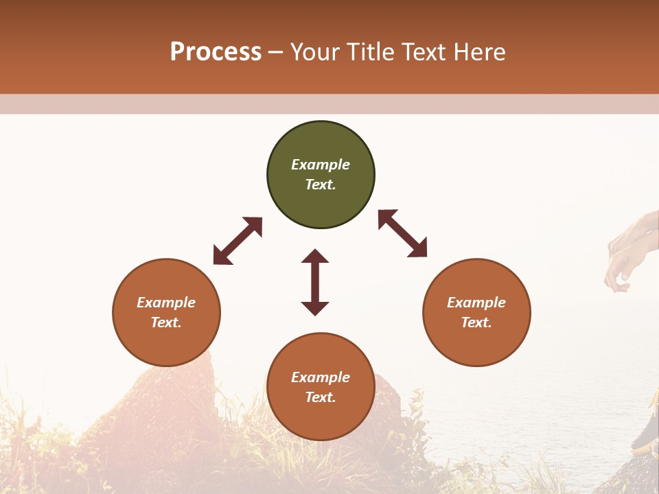 A Woman Sitting On A Rock With A Backpack On Her Back PowerPoint Template