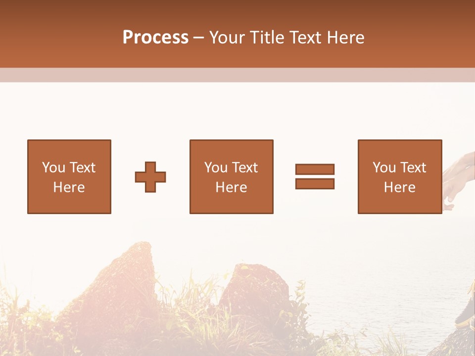 A Woman Sitting On A Rock With A Backpack On Her Back PowerPoint Template