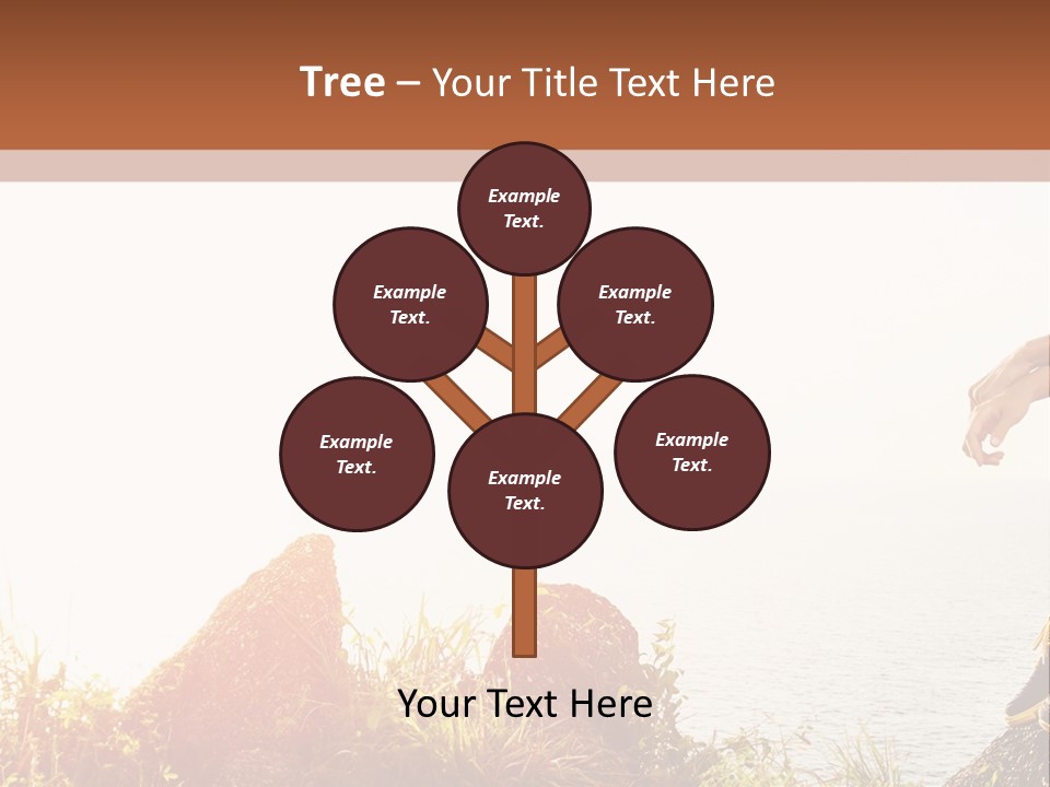 A Woman Sitting On A Rock With A Backpack On Her Back PowerPoint Template