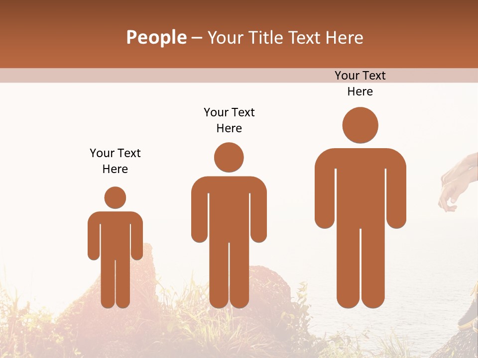 A Woman Sitting On A Rock With A Backpack On Her Back PowerPoint Template