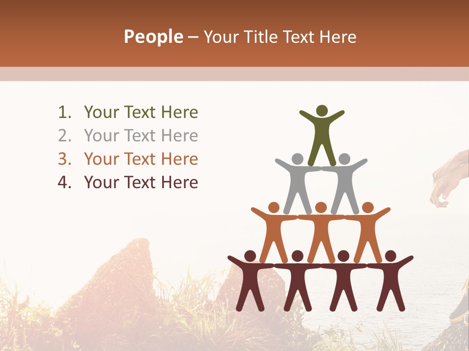 A Woman Sitting On A Rock With A Backpack On Her Back PowerPoint Template