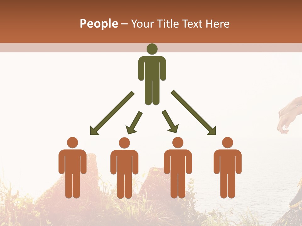 A Woman Sitting On A Rock With A Backpack On Her Back PowerPoint Template