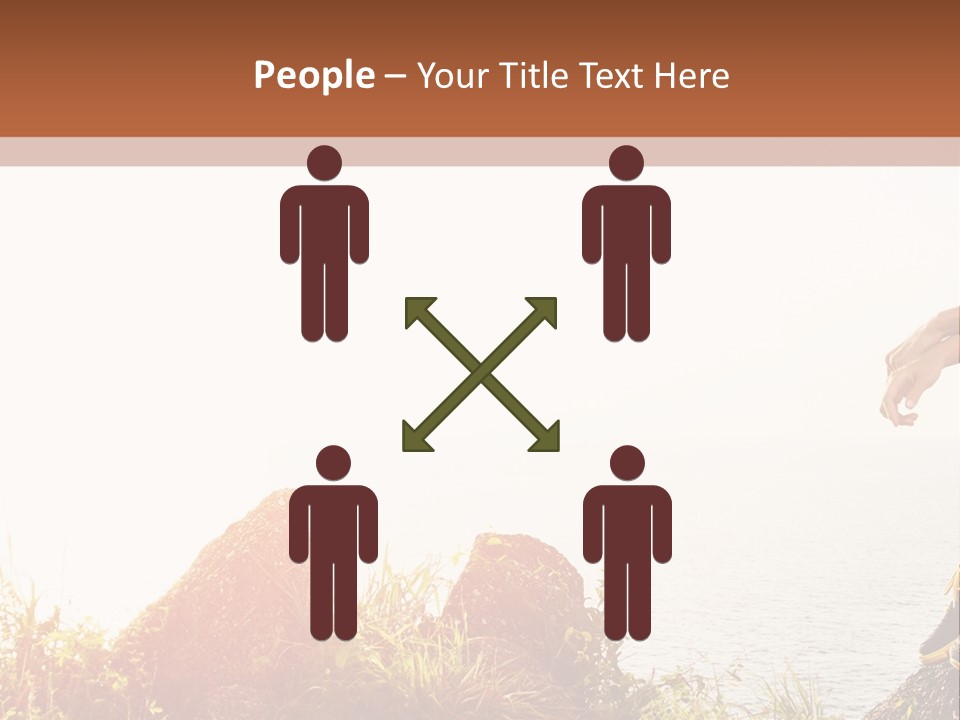 A Woman Sitting On A Rock With A Backpack On Her Back PowerPoint Template