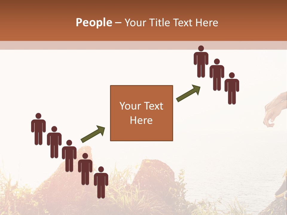 A Woman Sitting On A Rock With A Backpack On Her Back PowerPoint Template