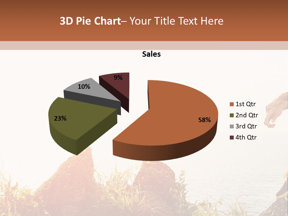 A Woman Sitting On A Rock With A Backpack On Her Back PowerPoint Template