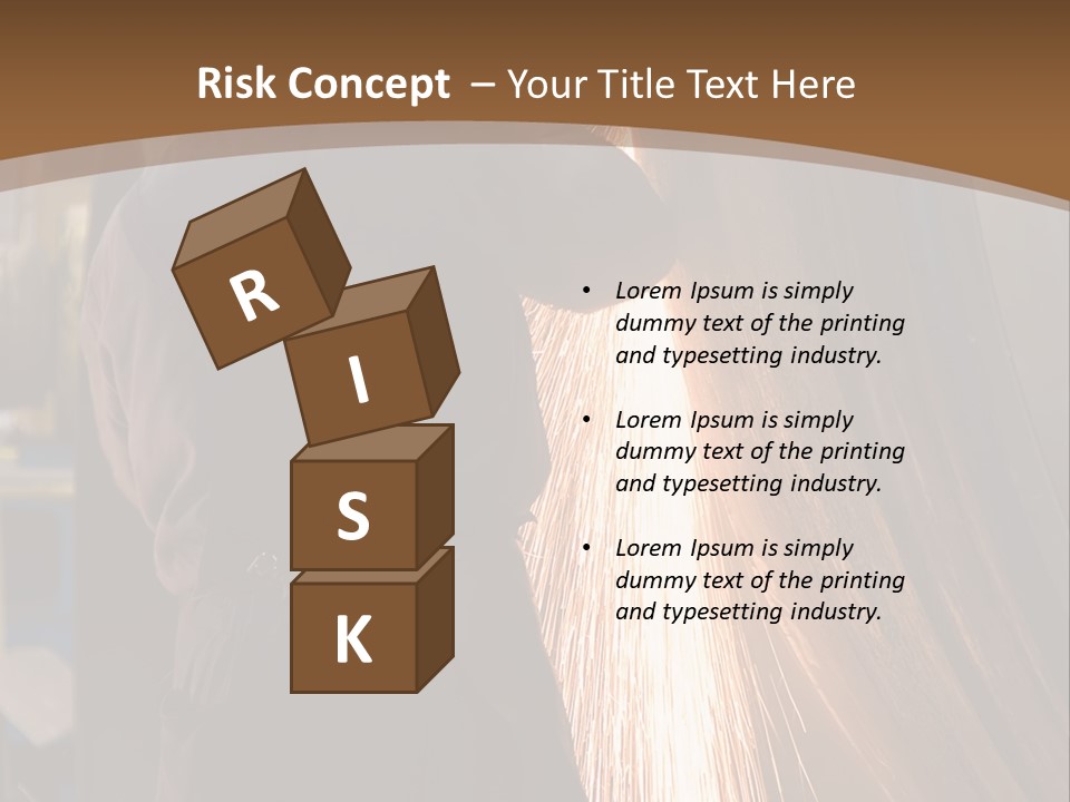 A Man Working On A Piece Of Metal In A Factory PowerPoint Template