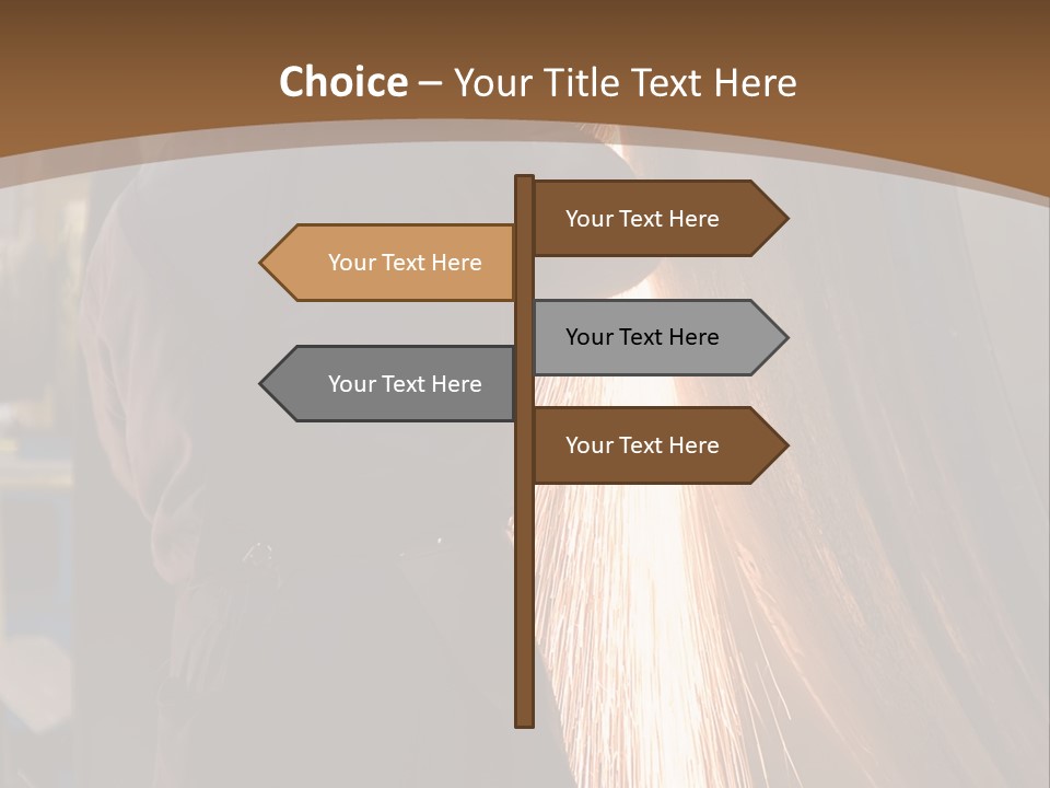 A Man Working On A Piece Of Metal In A Factory PowerPoint Template