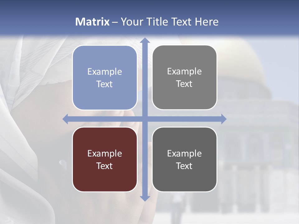 A Woman In A Headscarf Is Praying In Front Of A Mosque PowerPoint Template