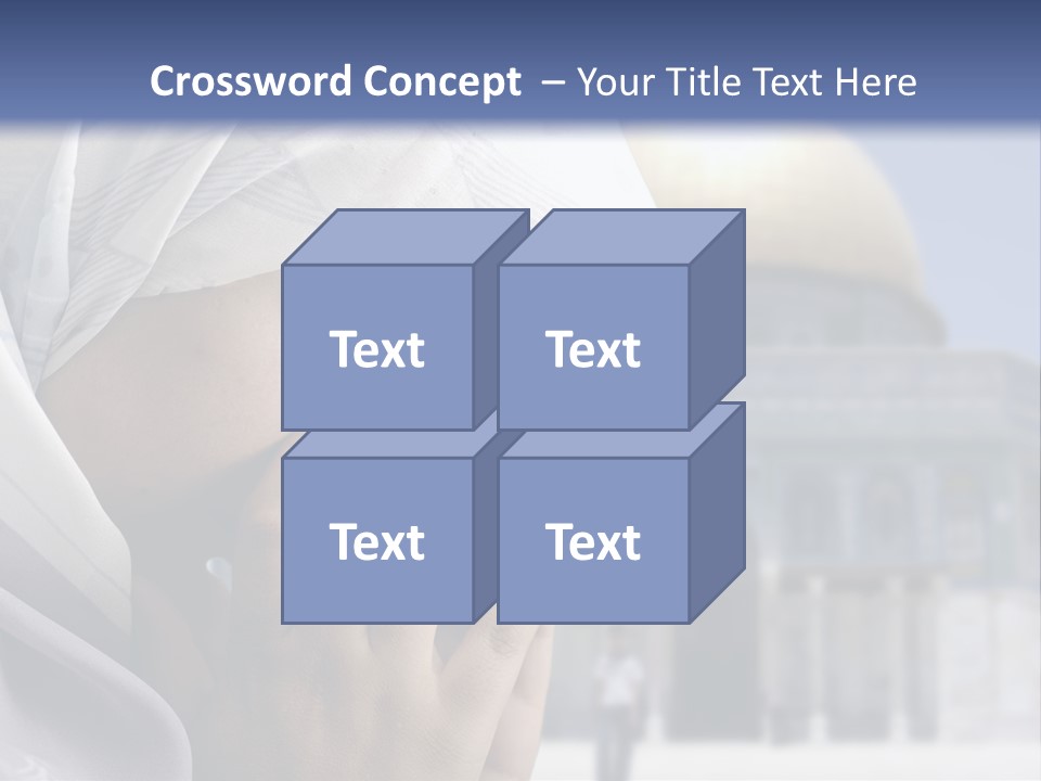 A Woman In A Headscarf Is Praying In Front Of A Mosque PowerPoint Template