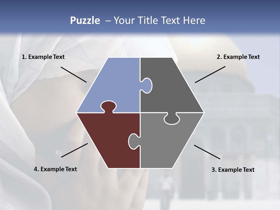 A Woman In A Headscarf Is Praying In Front Of A Mosque PowerPoint Template
