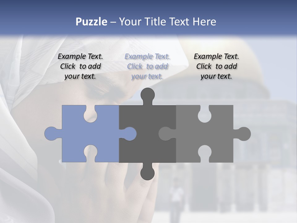 A Woman In A Headscarf Is Praying In Front Of A Mosque PowerPoint Template