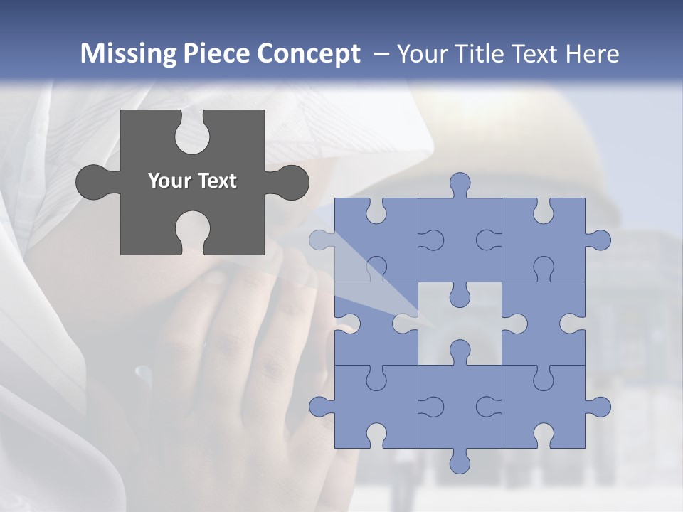 A Woman In A Headscarf Is Praying In Front Of A Mosque PowerPoint Template