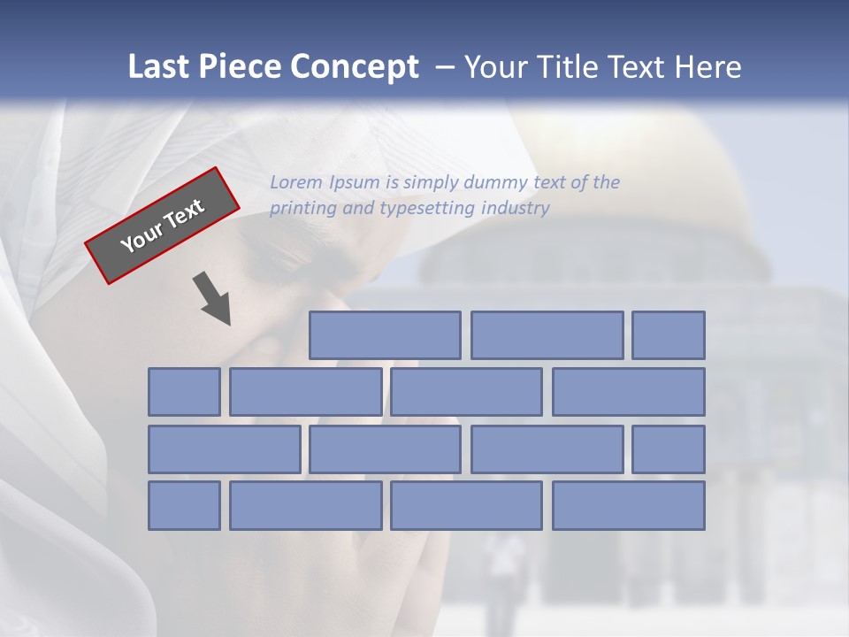 A Woman In A Headscarf Is Praying In Front Of A Mosque PowerPoint Template