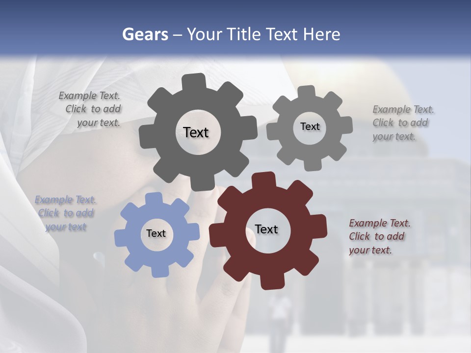 A Woman In A Headscarf Is Praying In Front Of A Mosque PowerPoint Template