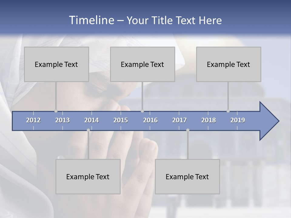 A Woman In A Headscarf Is Praying In Front Of A Mosque PowerPoint Template