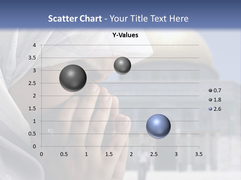 A Woman In A Headscarf Is Praying In Front Of A Mosque PowerPoint Template