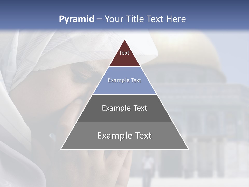 A Woman In A Headscarf Is Praying In Front Of A Mosque PowerPoint Template