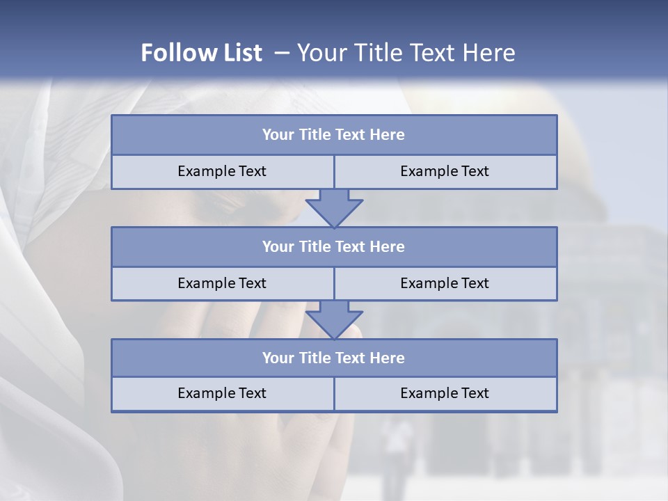 A Woman In A Headscarf Is Praying In Front Of A Mosque PowerPoint Template