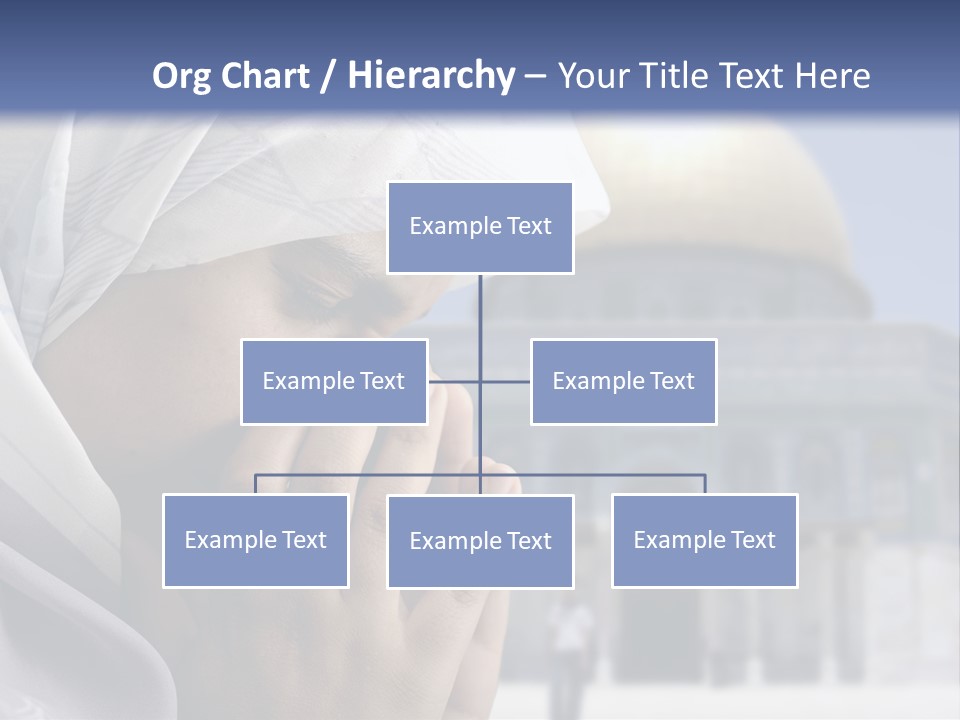 A Woman In A Headscarf Is Praying In Front Of A Mosque PowerPoint Template