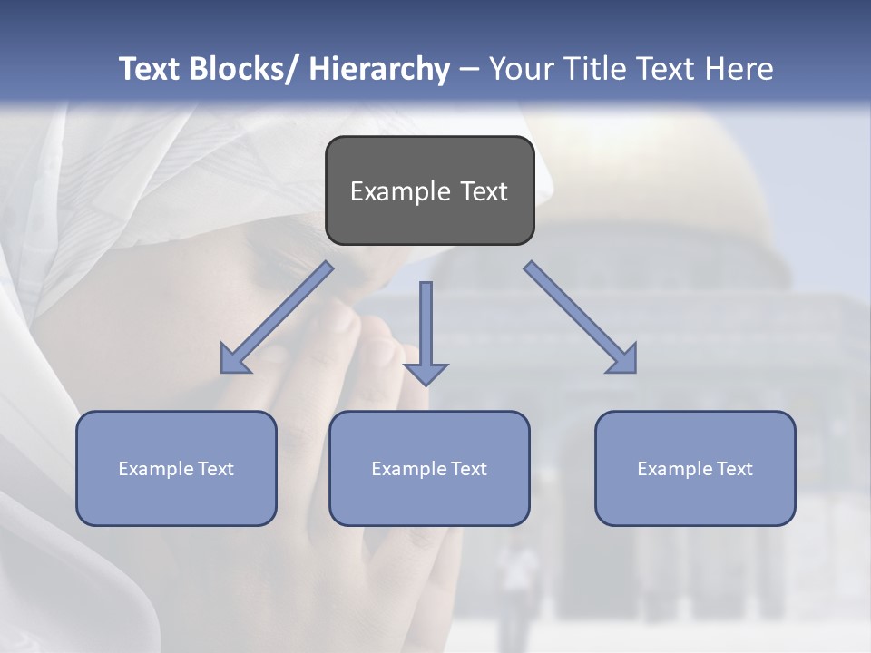 A Woman In A Headscarf Is Praying In Front Of A Mosque PowerPoint Template