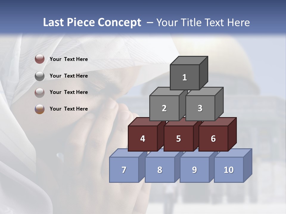 A Woman In A Headscarf Is Praying In Front Of A Mosque PowerPoint Template